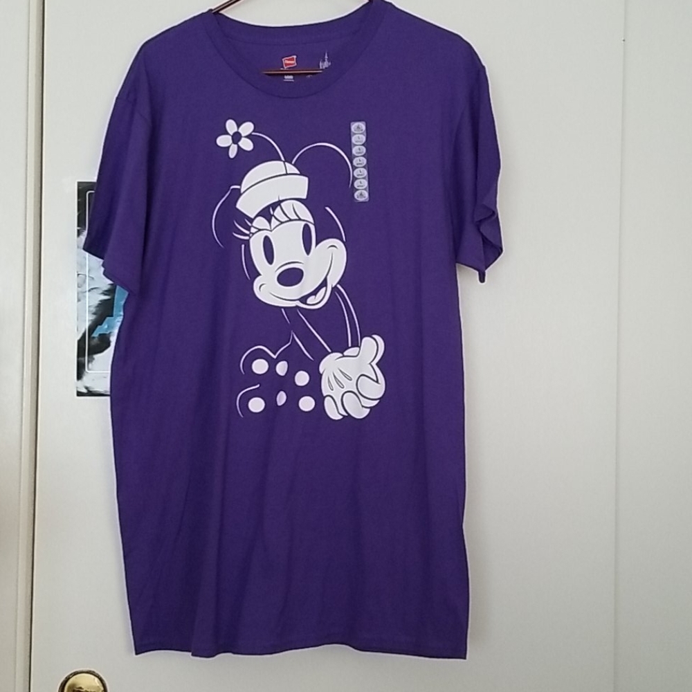 3/$10 LARGE Hanes disney purple mini mouse shirt